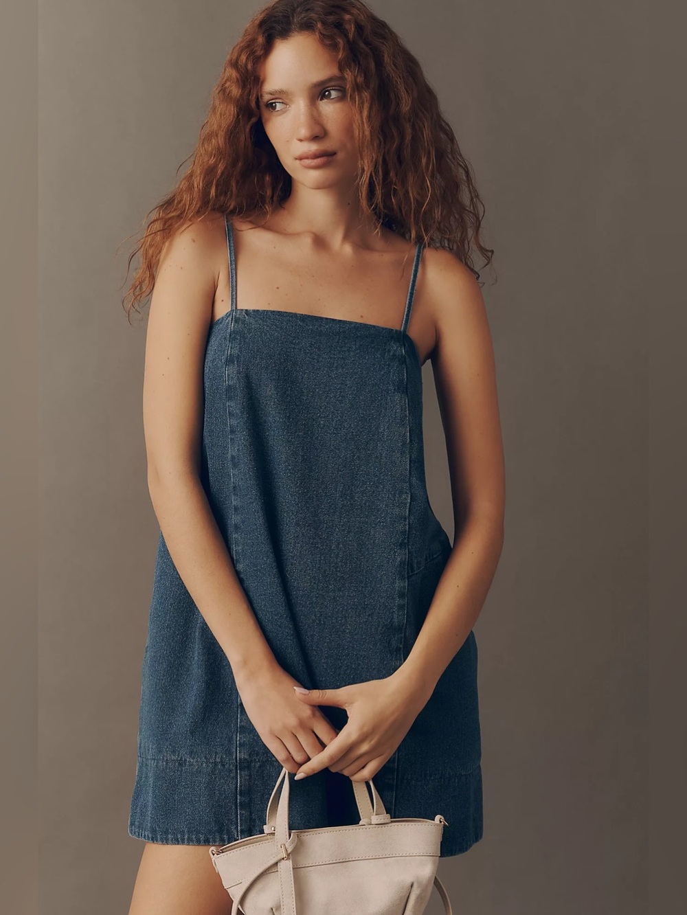 NWT Size XL - Mare Mare Cotton Denim Square-Neck Mini Dress w Pockets (US$ 148) - Picture 4 of 16
